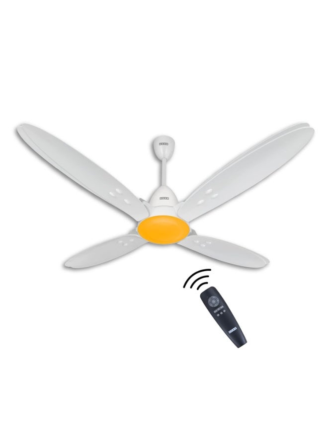 أوشا USHA New Bloom Series Lily Nova (Inspired by Lily) 4-Blade BLDC Ceiling Fan with Bi-Directional Feature | Sleep/Boost/Timer Modes | RF Remote | Dust-Resistant | Whisper-Quiet (White & Saffron Yellow) - Image 2